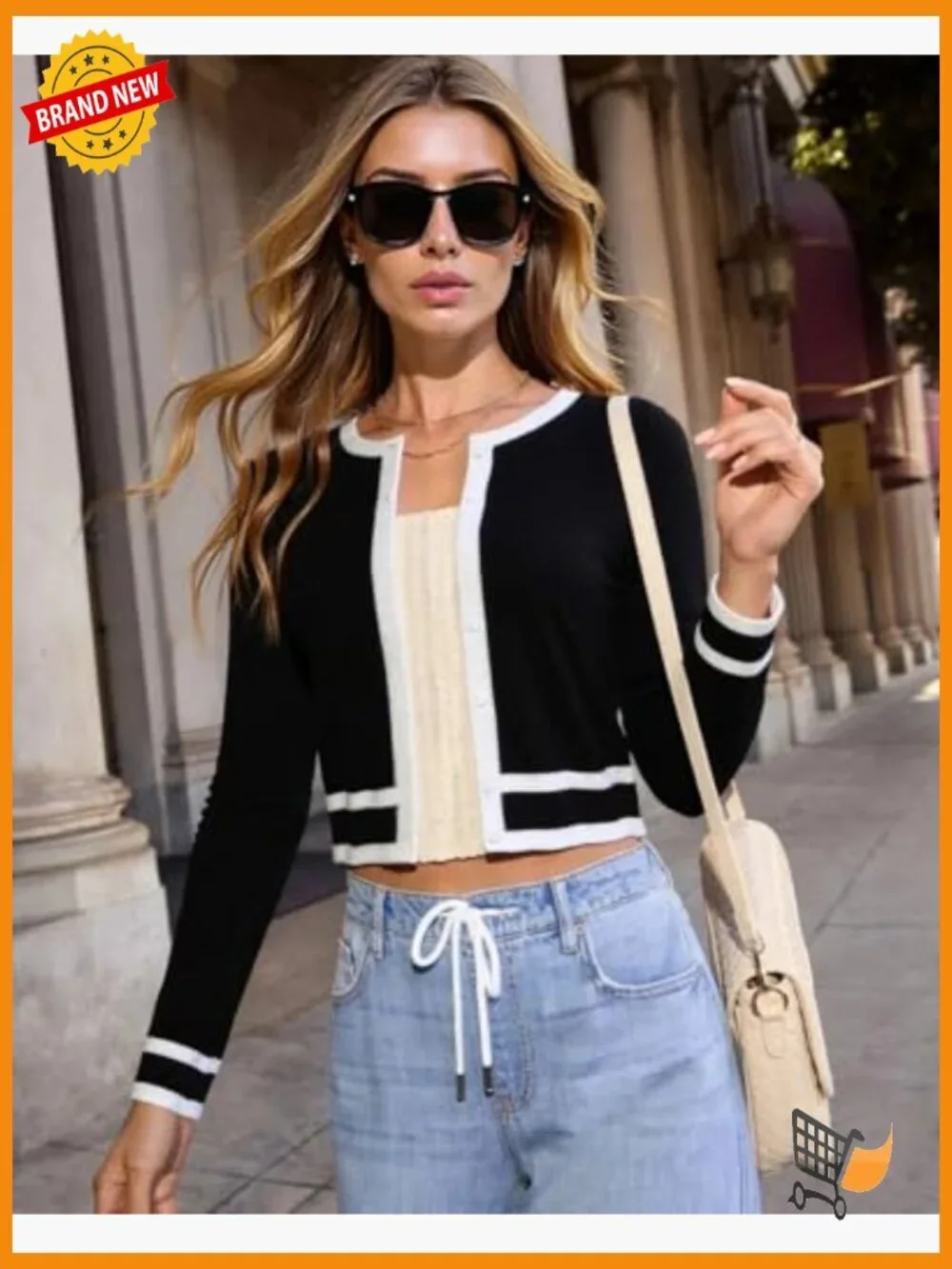 Cropped Cardigan Sweater Lightweight Bolero Shrug Button Down Long Sleeve